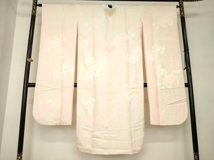 平和屋着物●振袖用長襦袢　袷　立波花地紋　暈し染め　正絹　逸品　AABM0083ck