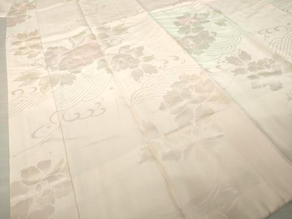 平和屋着物●振袖用長襦袢　袷　立波花地紋　暈し染め　正絹　逸品　AABM0083ck