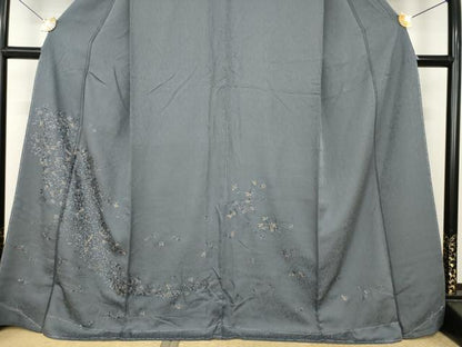 平和屋着物●訪問着　総刺繍　扇面花文　金糸　正絹　逸品　未使用　AABM0113ck