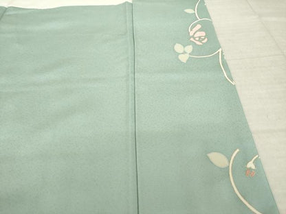 平和屋着物●訪問着　駒刺繍　薔薇唐草文　正絹　逸品　AABM0116ck
