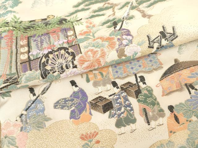 平和屋着物●豪華色留袖　寿光織　人物風景文　暈し染め　金糸　正絹　逸品　AABM0122cs