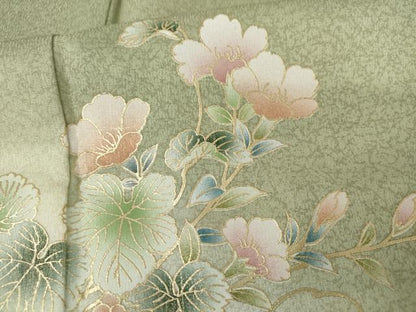 平和屋着物●訪問着　流水枝花文　暈し染め　金彩　正絹　逸品　未使用　AABM0125cs