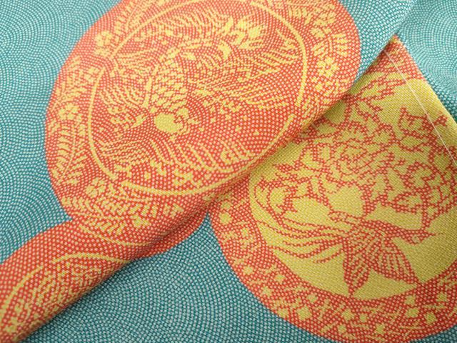 平和屋着物●人間国宝 小宮康孝 江戸小紋 花鳥絵皿文 仮絵羽 正絹 逸品 AABM0131cs