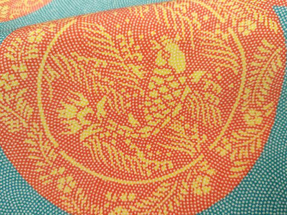 平和屋着物●人間国宝 小宮康孝 江戸小紋 花鳥絵皿文 仮絵羽 正絹 逸品 AABM0131cs
