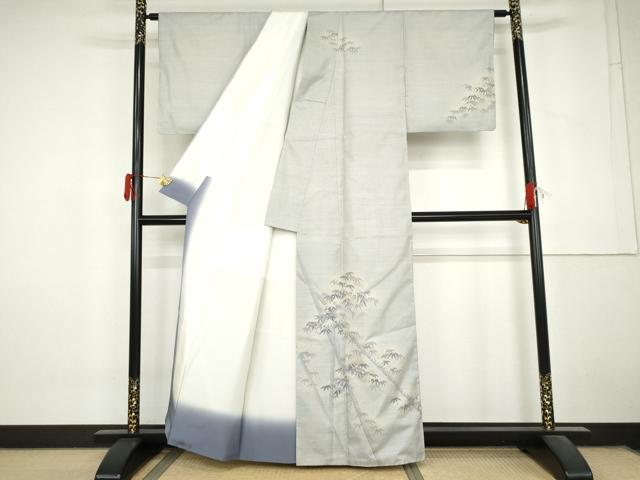 平和屋着物●白泥染の第一人者・絣の魔術師 恵積五郎 本場大島紬 恵大島織物謹製 訪問着 白大島 竹の息吹 証紙付き 正絹 逸品 AABM0134cs