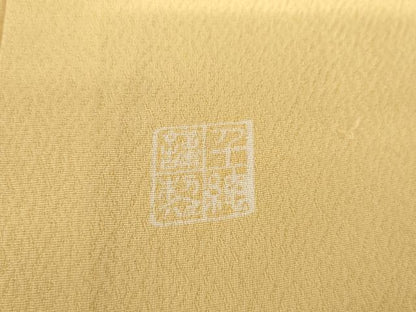 平和屋着物●創業460年・千總　振袖　駒刺繍　貝桶花文　金彩　三越扱い　ロング丈　正絹　逸品　AABM0135cs