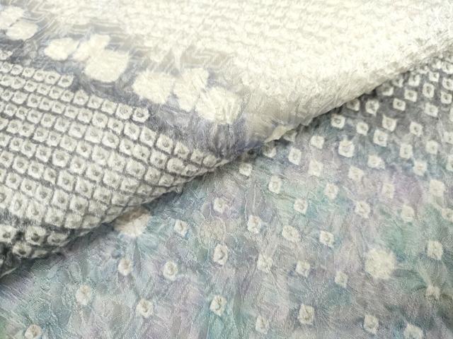 平和屋着物●名門 藤娘きぬたや・総絞り 訪問着 流水文 正絹 逸品 AABM0136cs