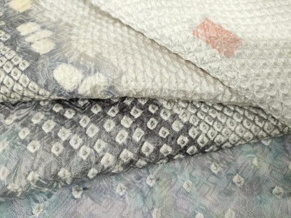 平和屋着物●名門 藤娘きぬたや・総絞り 訪問着 流水文 正絹 逸品 AABM0136cs