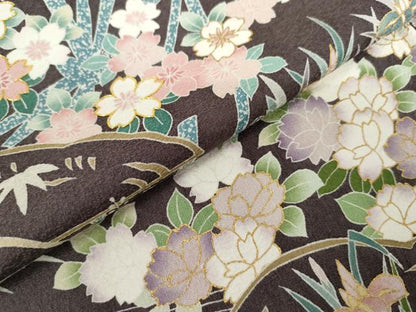 平和屋着物●訪問着 駒刺繍 松竹梅風景文 暈し染め 金彩 そごう扱い 正絹 逸品 AABM0137cs