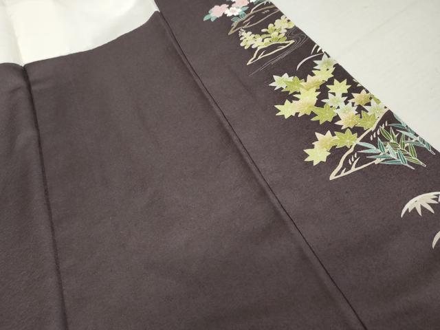 平和屋着物●訪問着 駒刺繍 松竹梅風景文 暈し染め 金彩 そごう扱い 正絹 逸品 AABM0137cs