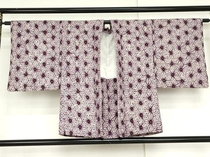 平和屋着物●岩手の匠 草紫堂 南部絞り 紫根染 麻の葉文様 綿 逸品 AABM0138cs