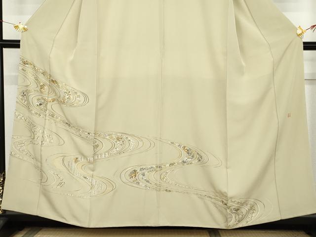 平和屋着物●山口美術織物 皇室 伊勢神宮御用 西陣織 色留袖 総刺繍 流水花蝶文 鹿 金銀糸 正絹 逸品 AABM0142cs