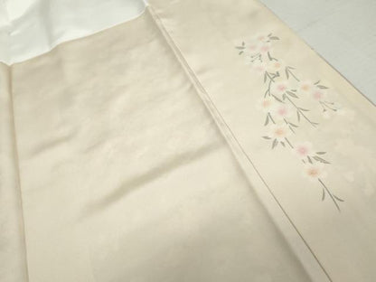 平和屋着物●訪問着 駒刺繍 雪芝花文 暈し染め 金彩 正絹 逸品 AABM0143cs