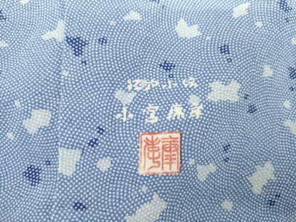 平和屋着物●人間国宝 小宮康孝 江戸小紋 訪問着 鮫小紋柄 箔散らし 三越扱い 正絹 逸品 AABM0145cs