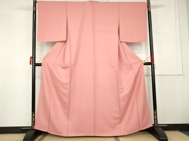 平和屋着物●上質な色無地　紋意匠　桃色　正絹　逸品　未使用　AABM0160cs