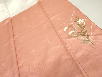平和屋着物●訪問着　駒刺繍　色紙重ね飛鶴花文　暈し染め　金彩　正絹　逸品　AABM0161cs