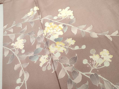 平和屋着物●訪問着　友禅　枝花文　暈し染め　正絹　逸品　AABM0177cs