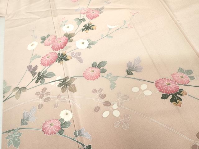 平和屋着物●訪問着　友禅　作家物　枝花文　暈し染め　まるやま扱い　正絹　逸品　AABM0181cs