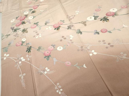 平和屋着物●訪問着　友禅　作家物　枝花文　暈し染め　まるやま扱い　正絹　逸品　AABM0181cs