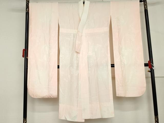 平和屋着物●振袖用長襦袢　無双仕立て　花蝶地紋　暈し染め　正絹　逸品　AABM0183cs
