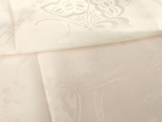 平和屋着物●振袖用長襦袢　無双仕立て　花蝶地紋　暈し染め　正絹　逸品　AABM0183cs