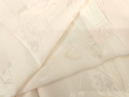 平和屋着物●振袖用長襦袢　無双仕立て　花蝶地紋　暈し染め　正絹　逸品　AABM0183cs