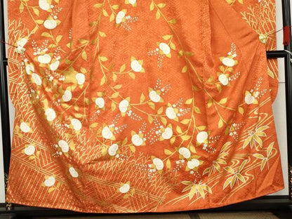 平和屋着物●豪華振袖　駒刺繍　橘　金彩　正絹　逸品　AABM0192cs