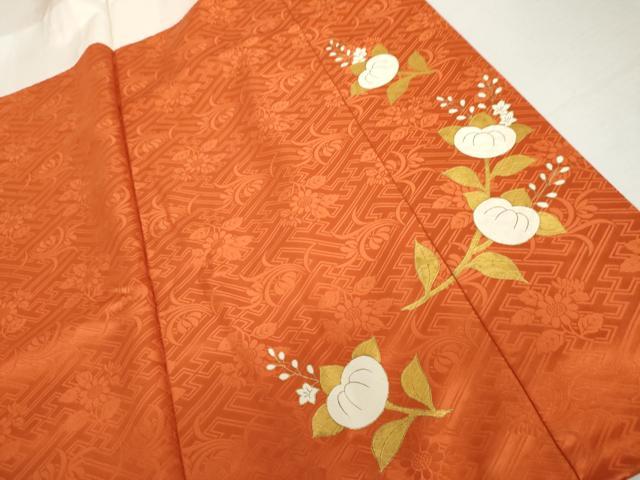 平和屋着物●豪華振袖　駒刺繍　橘　金彩　正絹　逸品　AABM0192cs