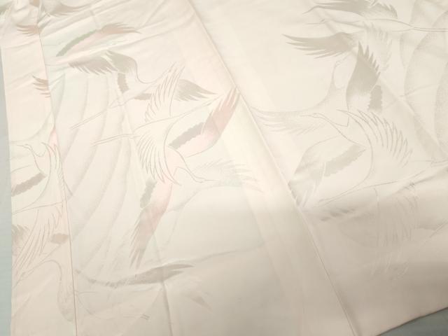 平和屋着物●振袖用長襦袢　袷　飛鶴地紋　暈し染め　半衿刺繍　正絹　逸品　AABM0193cs