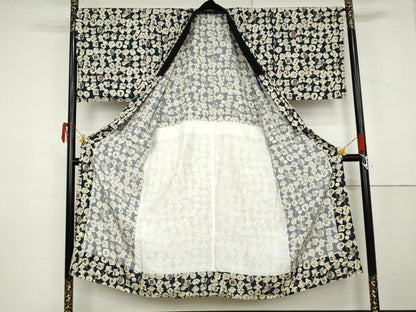 平和屋着物●男性　長襦袢　無双仕立て　まとい柄　正絹　逸品　AABM0203cs
