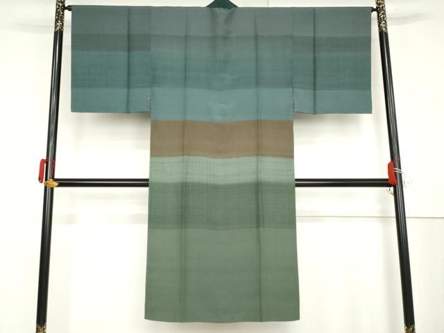 平和屋着物●男性　長襦袢　袷　横段文　正絹　逸品　未使用　AABM0215cs