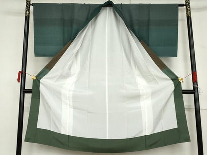 平和屋着物●男性　長襦袢　袷　横段文　正絹　逸品　未使用　AABM0215cs