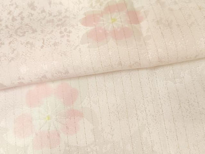 平和屋着物●振袖用長襦袢　袷　作家物　舞桜　はなろまん　暈し染め　金糸　半衿刺繍　京都きもの友禅扱い　正絹　逸品　AABM0218cs