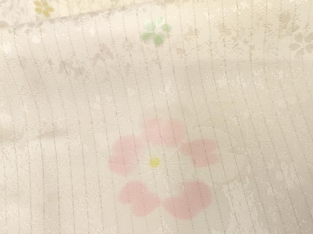 平和屋着物●振袖用長襦袢　袷　作家物　舞桜　はなろまん　暈し染め　金糸　半衿刺繍　京都きもの友禅扱い　正絹　逸品　AABM0218cs