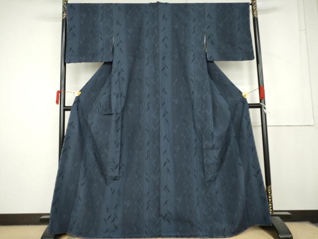平和屋着物●本塩沢　枝葉間道　正絹　逸品　未使用　AABM0221cs