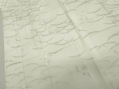 平和屋着物●長襦袢　袷　雪芝花文　暈し染め　正絹　逸品　AABM0243cs