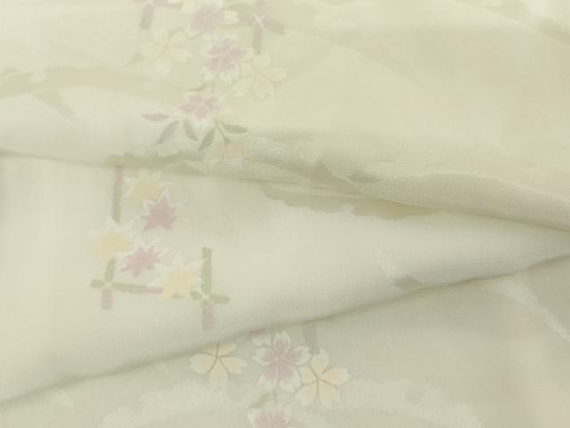 平和屋着物●長襦袢　袷　雪芝花文　暈し染め　正絹　逸品　AABM0243cs