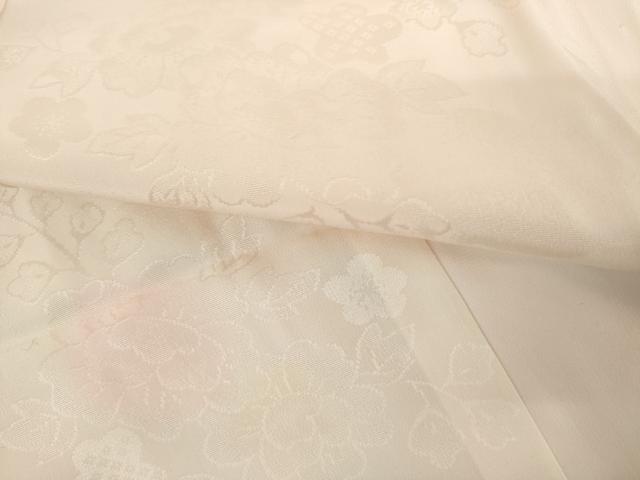 平和屋着物●振袖用長襦袢　無双仕立て　枝花地紋　半衿刺繍　正絹　逸品　AABM0244cs