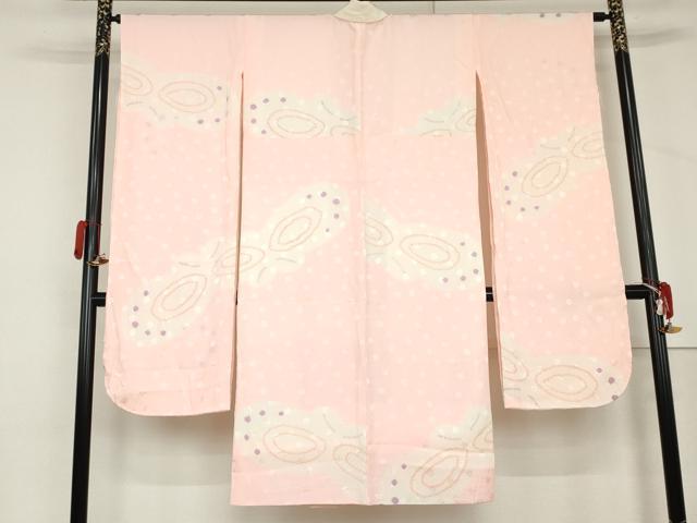 平和屋着物●振袖用長襦袢　袷　絞り　舞蝶文　正絹　逸品　AABM0245cs