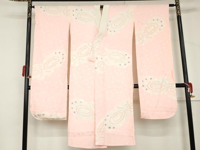平和屋着物●振袖用長襦袢　袷　絞り　舞蝶文　正絹　逸品　AABM0245cs
