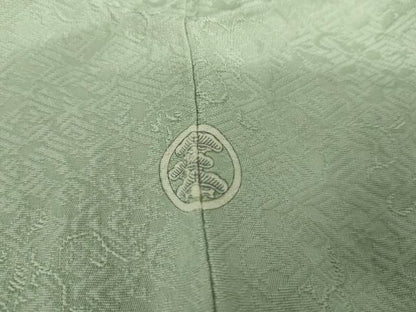 平和屋着物●上質な色無地　裏葉柳色　正絹　逸品　AABM0252cs
