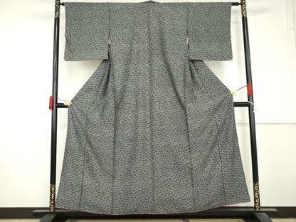 平和屋着物●江戸小紋　成り物　黒地　正絹　逸品　AABM0260cs
