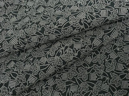 平和屋着物●江戸小紋　成り物　黒地　正絹　逸品　AABM0260cs