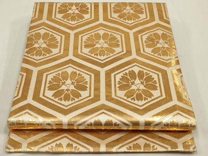 平和屋着物◎東京井筒工芸創作　全通柄袋帯　花柳流　金糸　正絹　逸品　AABM0303ou