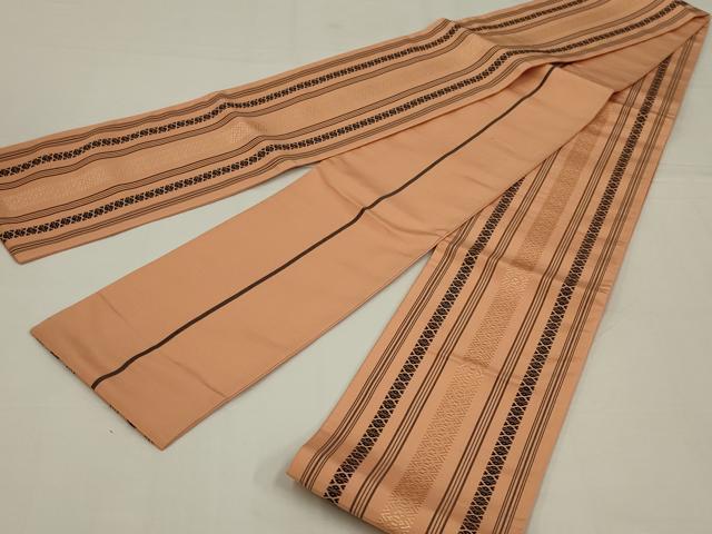 平和屋着物◎本場筑前博多織　半幅帯　献上　正絹　逸品　未使用　AABM0310ou