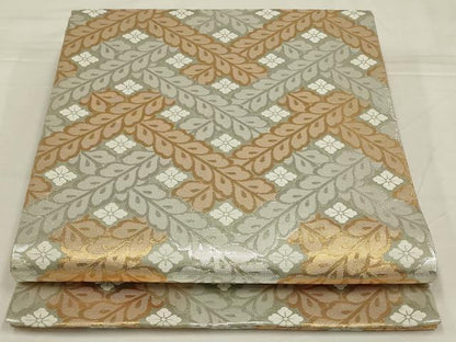 平和屋着物◎井筒工芸　全通柄袋帯　花菱文　金銀糸　正絹　逸品　AABM0318ou