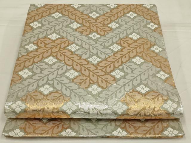 平和屋着物◎井筒工芸　全通柄袋帯　花菱文　金銀糸　正絹　逸品　AABM0318ou