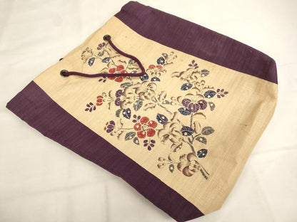 平和屋本店▼和装小物　和装バッグ　トートバッグ　辻が花　草花文　法衣　寺院　仏具　仏教　僧侶　神職　装束　AABM0323ja