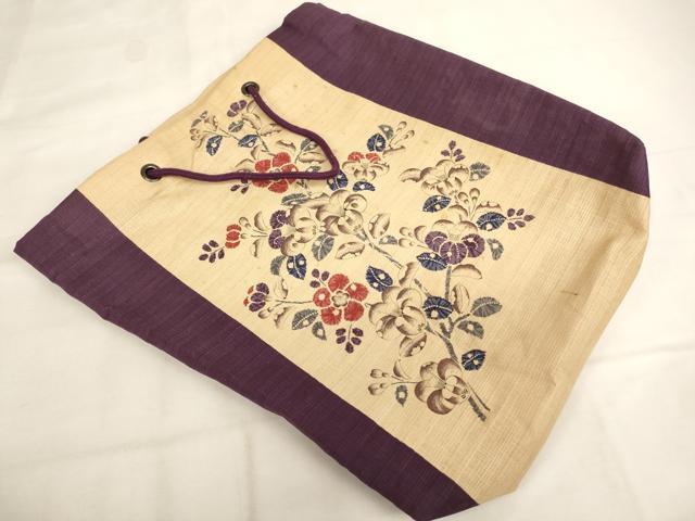 平和屋本店▼和装小物　和装バッグ　トートバッグ　辻が花　草花文　法衣　寺院　仏具　仏教　僧侶　神職　装束　AABM0323ja