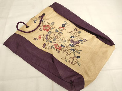 平和屋本店▼和装小物　和装バッグ　トートバッグ　辻が花　草花文　法衣　寺院　仏具　仏教　僧侶　神職　装束　AABM0323ja